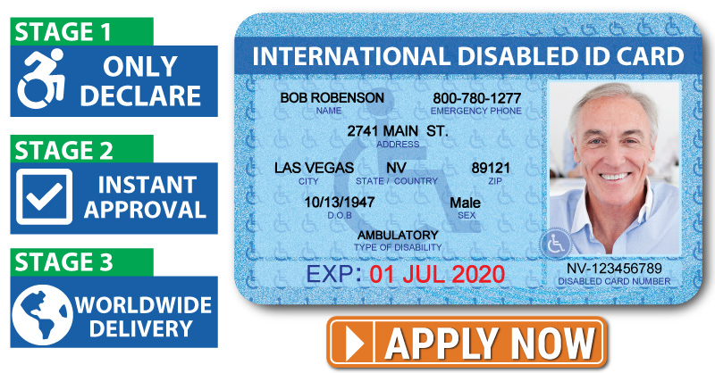 An identification card representing disability documentation and access.